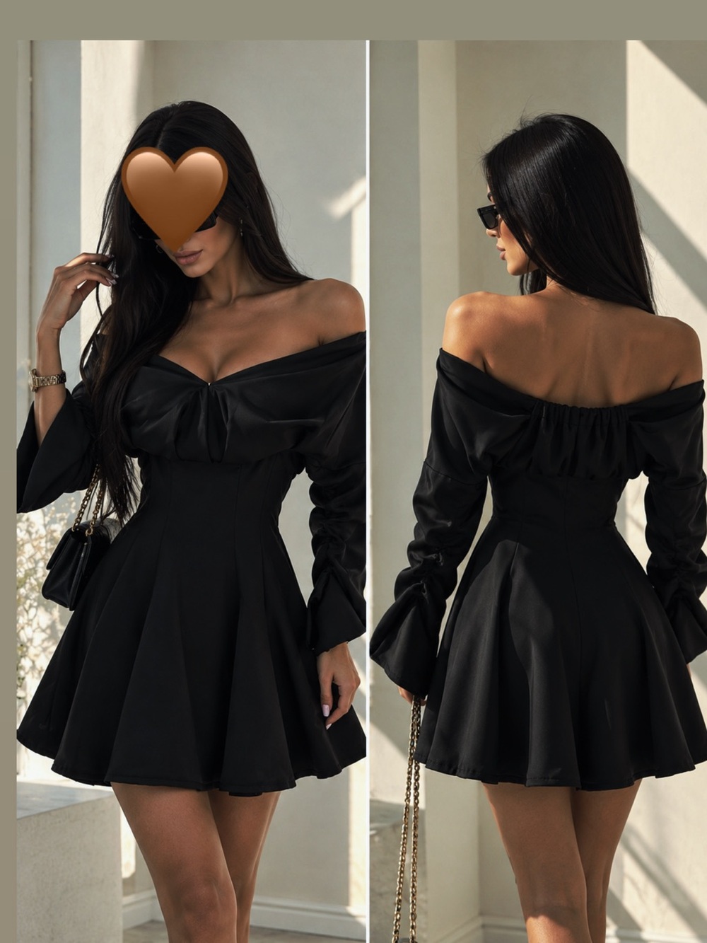 Elegant Black Silk Mini Dress